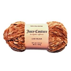 Juicy Couture Luxe Velour Yarn, Chestnut, Bulky (5) Yarn, 3.5 oz 107 yds - NEW